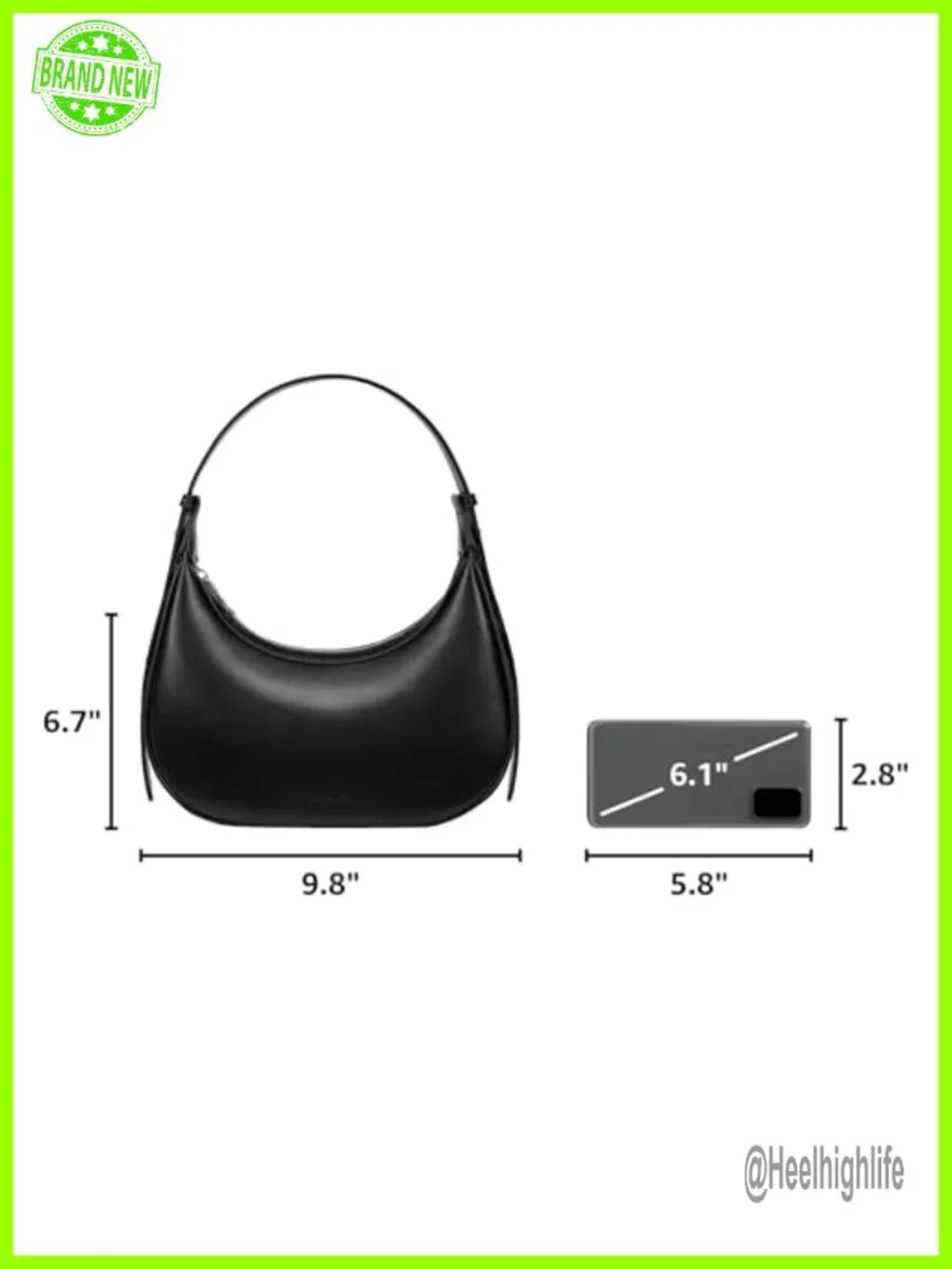 RFID Blocking Vegan Leather Crescent Hobo Bag Clutch Underarm Purse